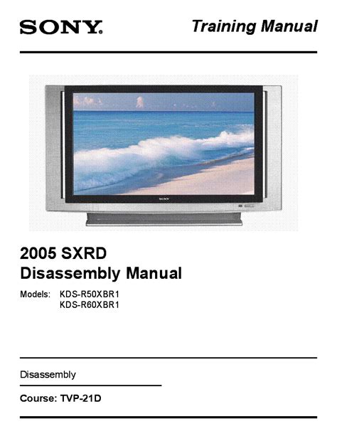 Sony kds r50xbr1 kds r60xbr1 sxrd projection tv service manual. - Preparing for adolescence family guide and workbook how to survive the coming years of change.